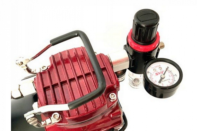 Компрессор JAS 1225 для аэрографа в комплекте со шлангом 1,8 м., 2 цилиндра, без ресивера