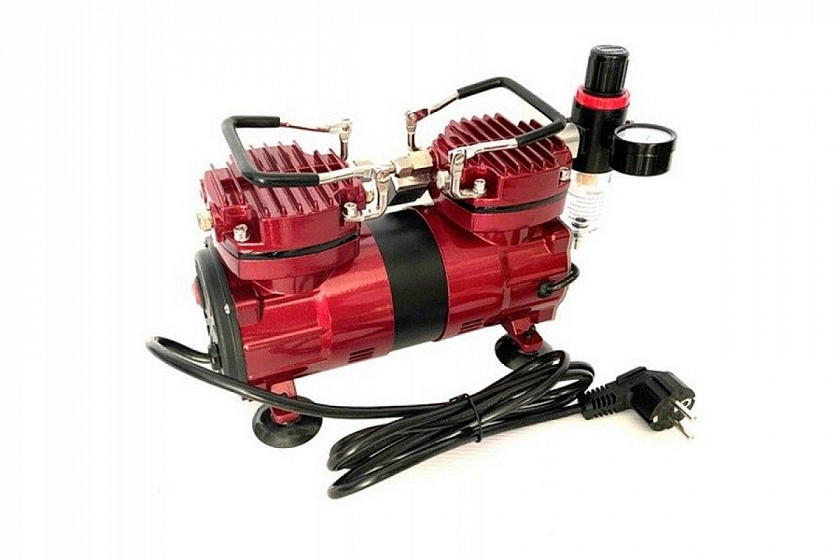 Компрессор JAS 1225 для аэрографа в комплекте со шлангом 1,8 м., 2 цилиндра, без ресивера