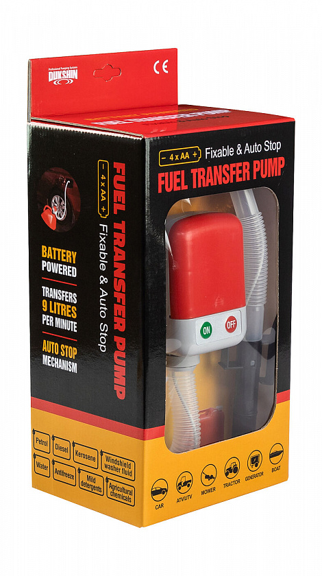 Насос электрический Dukshin на канистру для перекачки топлива на батарейках, с автоотключением (DP-101)