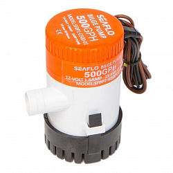 Помпа откачки воды SeaFlo 12 вольт 500GPH (1892,5 л/час, высота до 1,5 м) для лодки / катера / судна   