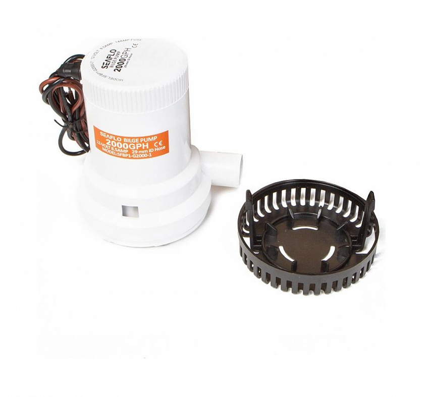 Помпа откачки воды SeaFlo 12 вольт 2000GPH (7570 л/час, высота до 3 м) для лодки / катера / судна