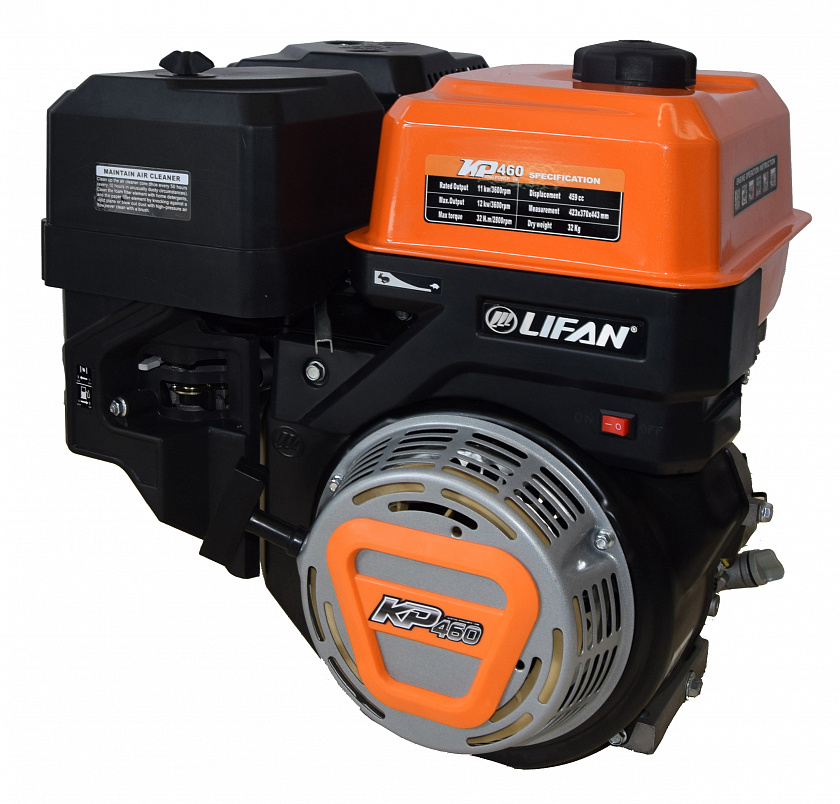 Бензиновый двигатель Lifan KP460 (192F-2T) 20 л.с., вал 25 мм