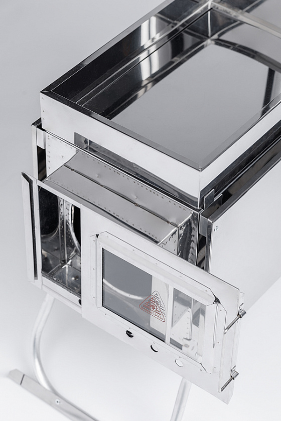 Печь-камин для палатки туристическая ИНВЕНТ (М), стационарные экраны 