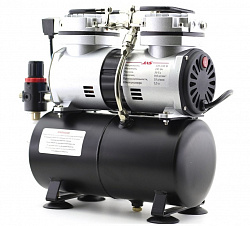 Компрессор JAS 1206 для аэрографа в комплекте со шлангом 1,8 м., 2 цилиндра, c ресивером   