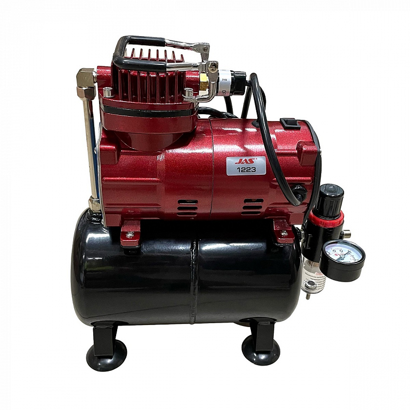 Компрессор JAS 1223 для аэрографа в комплекте со шлангом 1,8 м., c ресивером