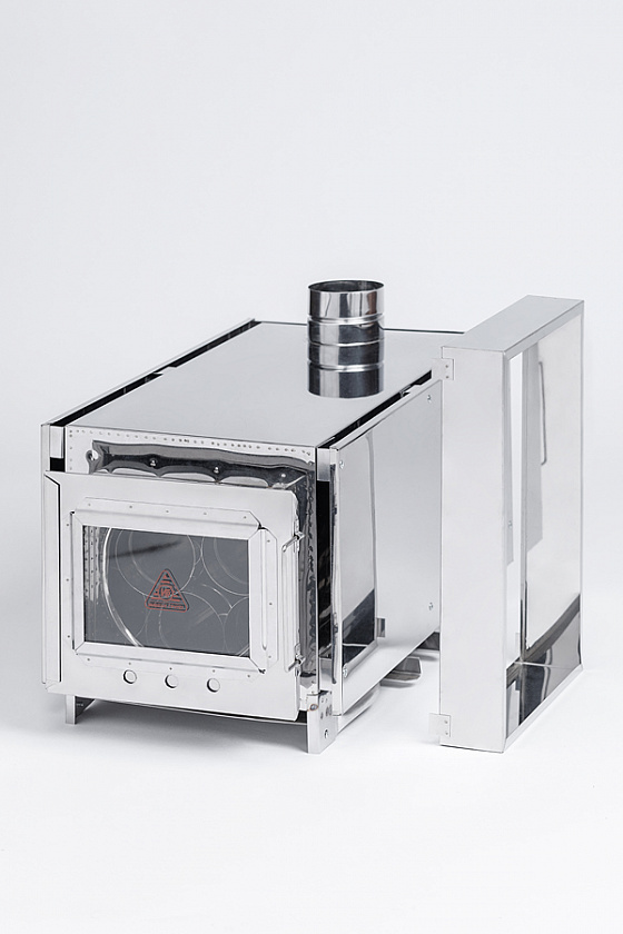 Печь-камин для палатки туристическая ИНВЕНТ (М), стационарные экраны 