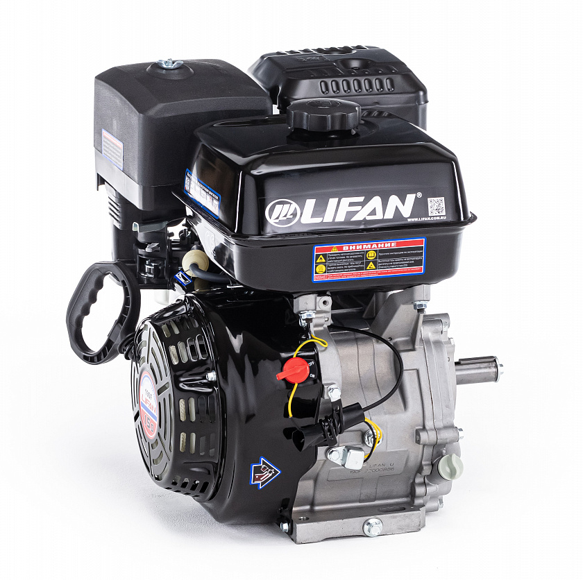 Бензиновый двигатель Lifan 190F (15 л.с., вал 25 мм) катушка 7 А 12В