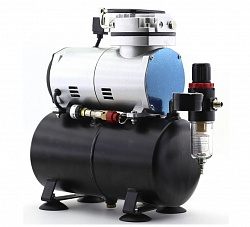 Компрессор JAS 1208 для аэрографа в комплекте со шлангом 1,8 м., 2 режима, c ресивером   