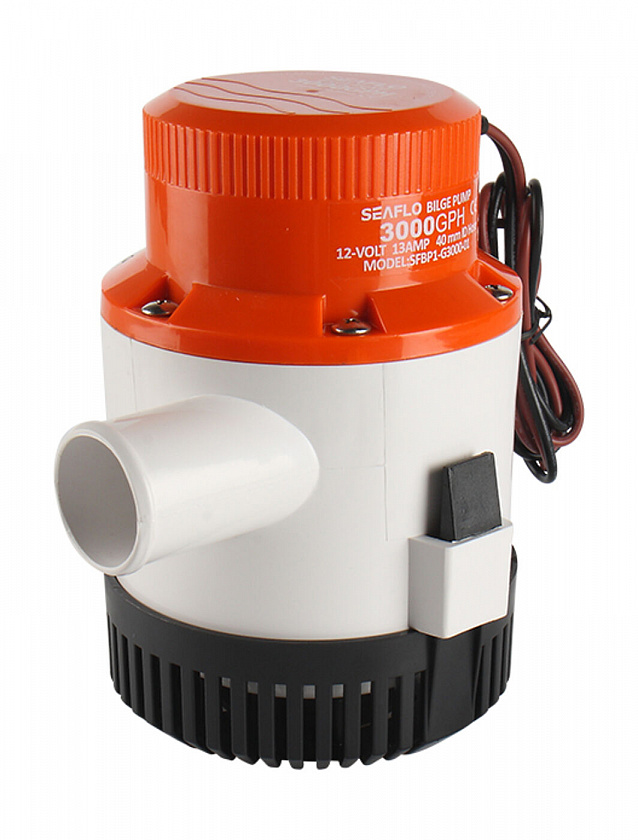 Помпа откачки воды SeaFlo 12 вольт 3000GPH (11355 л/час, высота до 5 м) для лодки / катера / судна