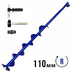 Шнек "Тонар" ELECTROSHTORM 110 мм с адаптером, ледобур под шуруповерт, правого вращения   