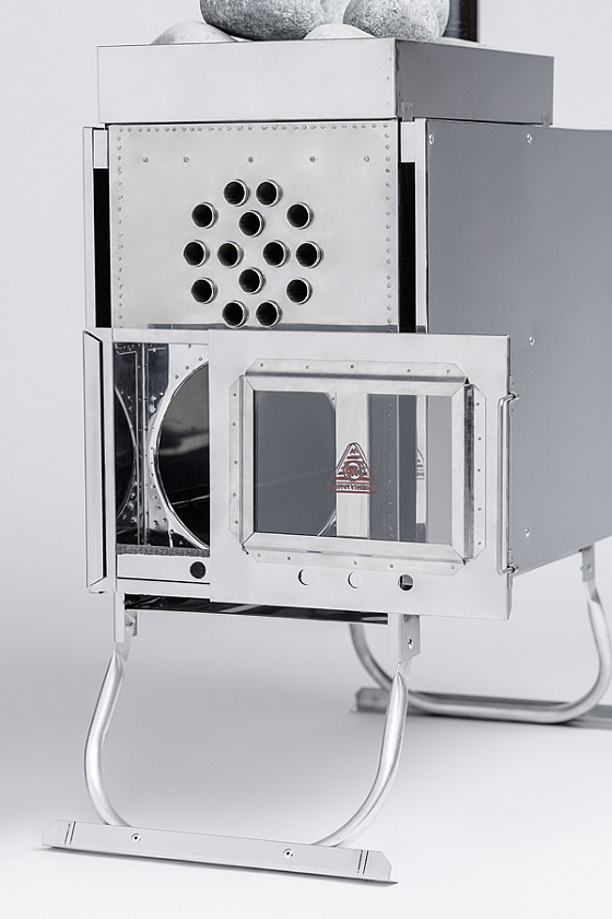 Печь-камин для палатки туристическая ИНВЕНТ (М) с теплообменником, стационарные экраны