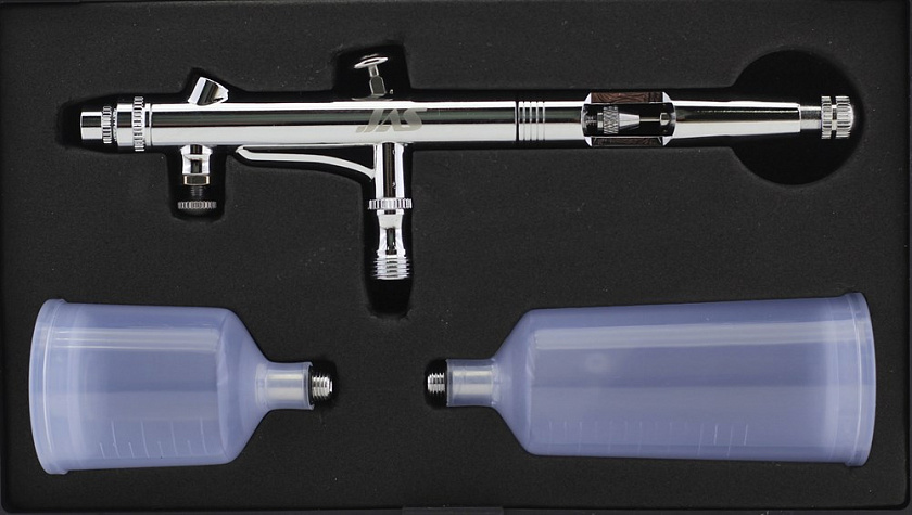 Аэрограф с компрессором, набор для аэрографии IZOJET 130-1185 (3 предмета: 130, 1185, 1401)