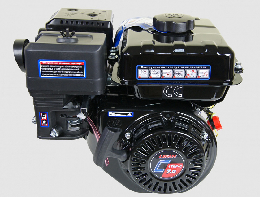 Бензиновый двигатель Lifan 170F-C PRO (7 л.с., вал 20 мм)