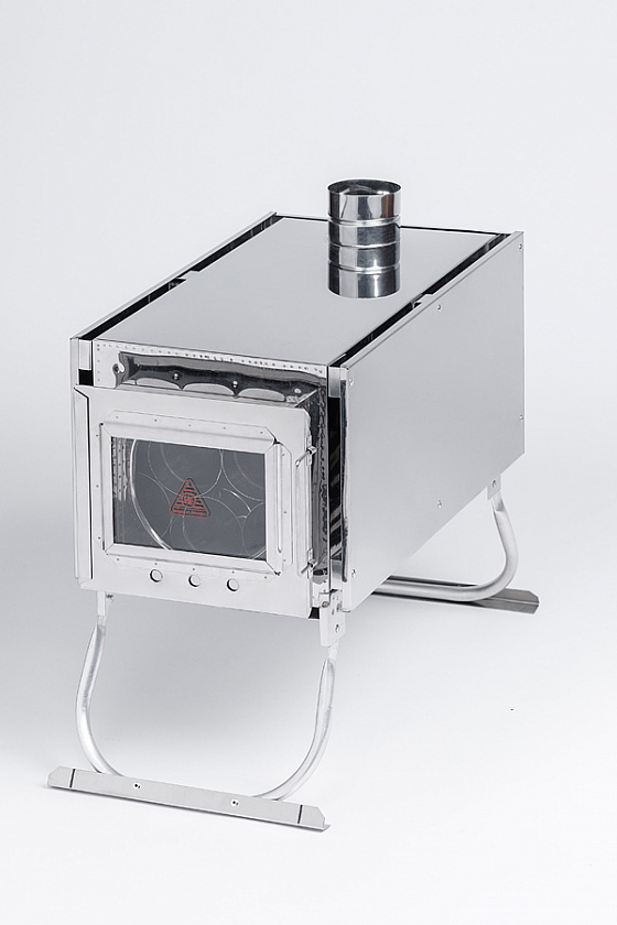 Печь-камин для палатки туристическая ИНВЕНТ (М), стационарные экраны 