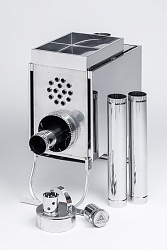 Печь для палатки туристическая ИНВЕНТ (М) с теплообменником, стационарные экраны   