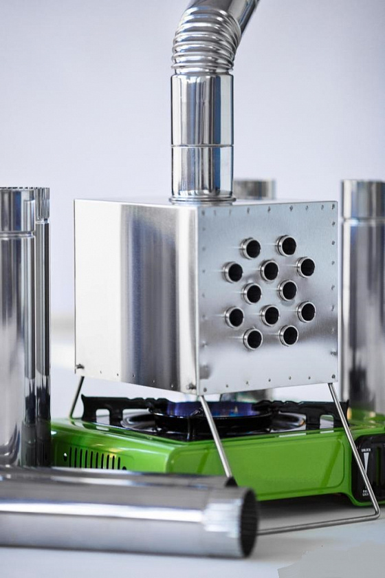 Теплообменник ИНВЕНТ "Вектор-В" для зимней палатки, из нержавеющей стали