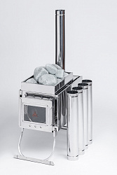 Печь-камин для палатки туристическая ИНВЕНТ (М), стационарные экраны    