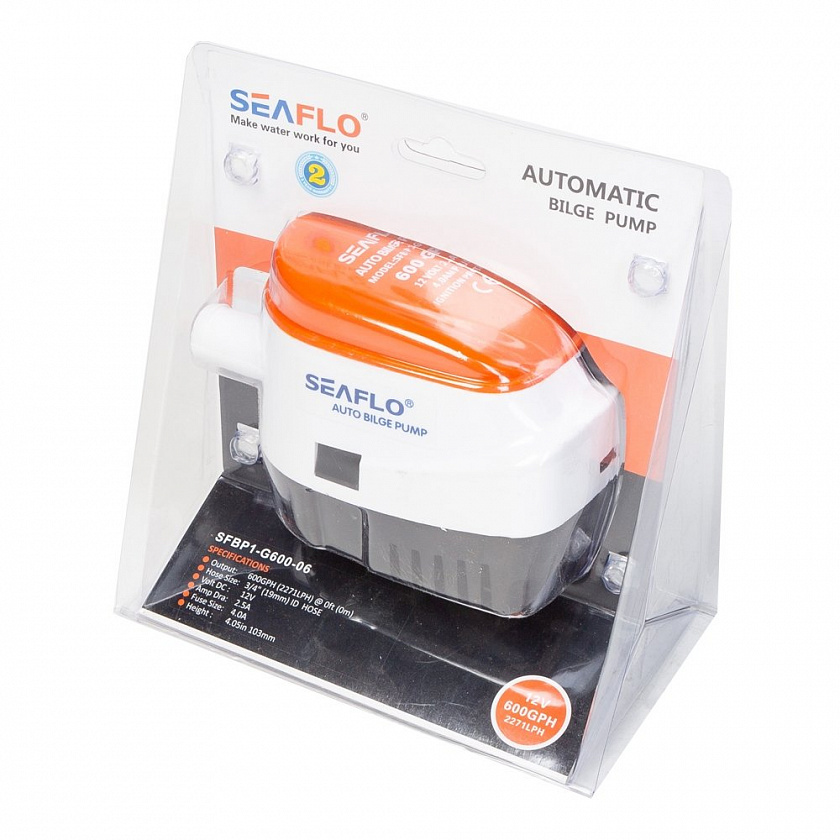 Автоматическая помпа откачки воды SeaFlo 12 вольт 600GPH (2271 л/час) для лодки / катера / судна
