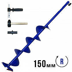 Шнек "Тонар" ELECTROSHTORM 150 мм с адаптером, ледобур под шуруповерт, правого вращения   