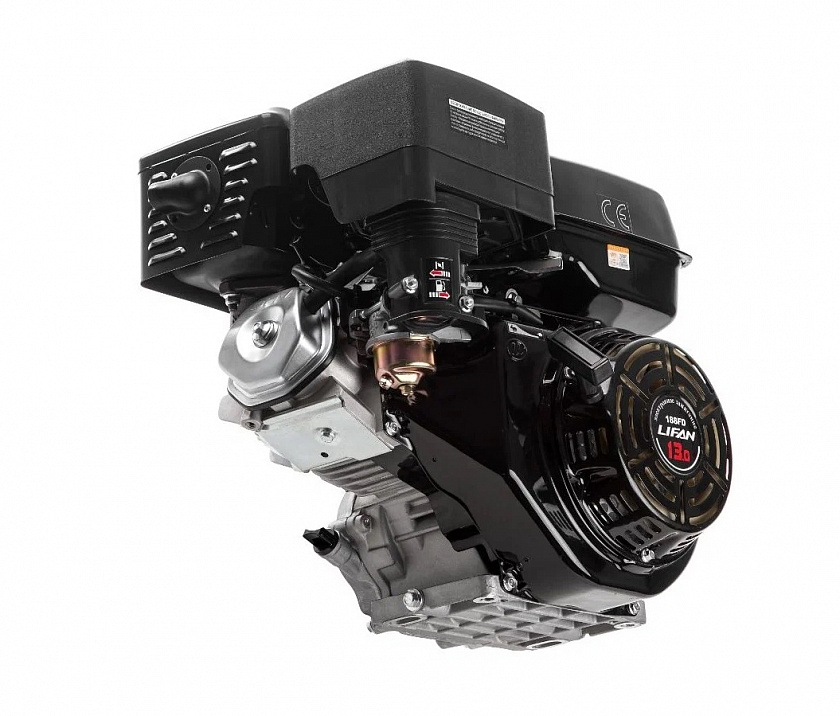 Бензиновый двигатель Lifan 188FD (13 л.с., вал 25 мм) с электростартером, катушка 0,6 А 12В