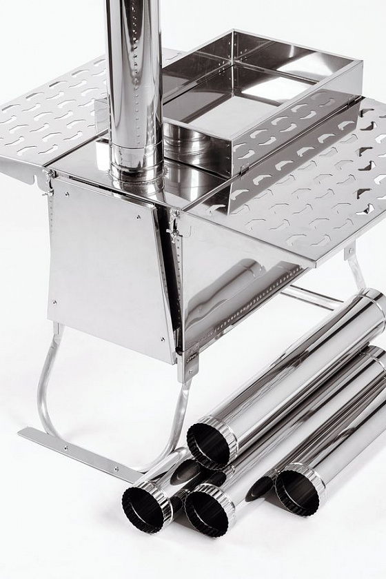 Печь-камин для палатки туристическая ИНВЕНТ "ПРО" (М) с экранами трансформерами