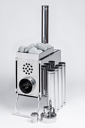 Печь для палатки туристическая ИНВЕНТ (М) с теплообменником, стационарные экраны   