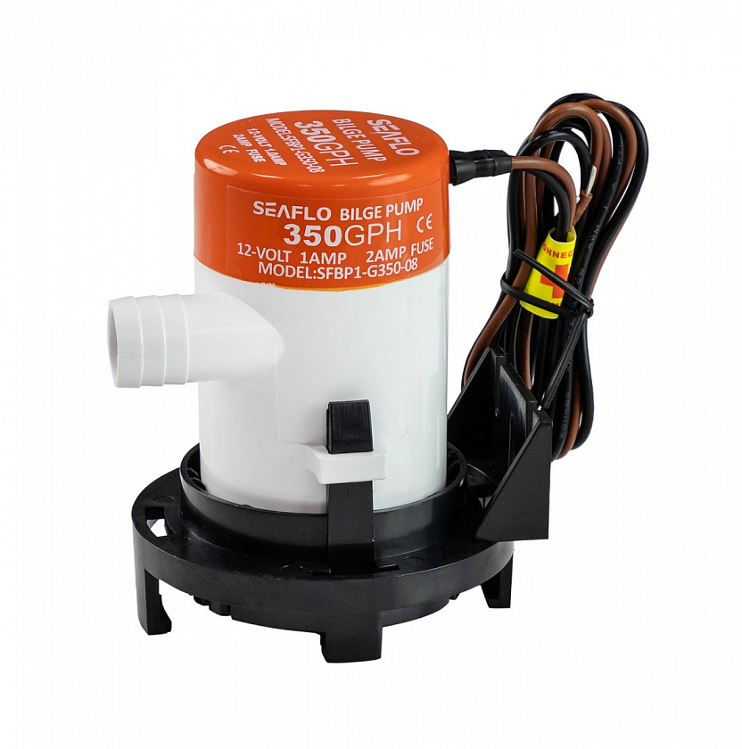 Помпа откачки воды SeaFlo 12 вольт 350GPH (1324,75 л/час, высота до 0,5 м) для лодки / катера / судна