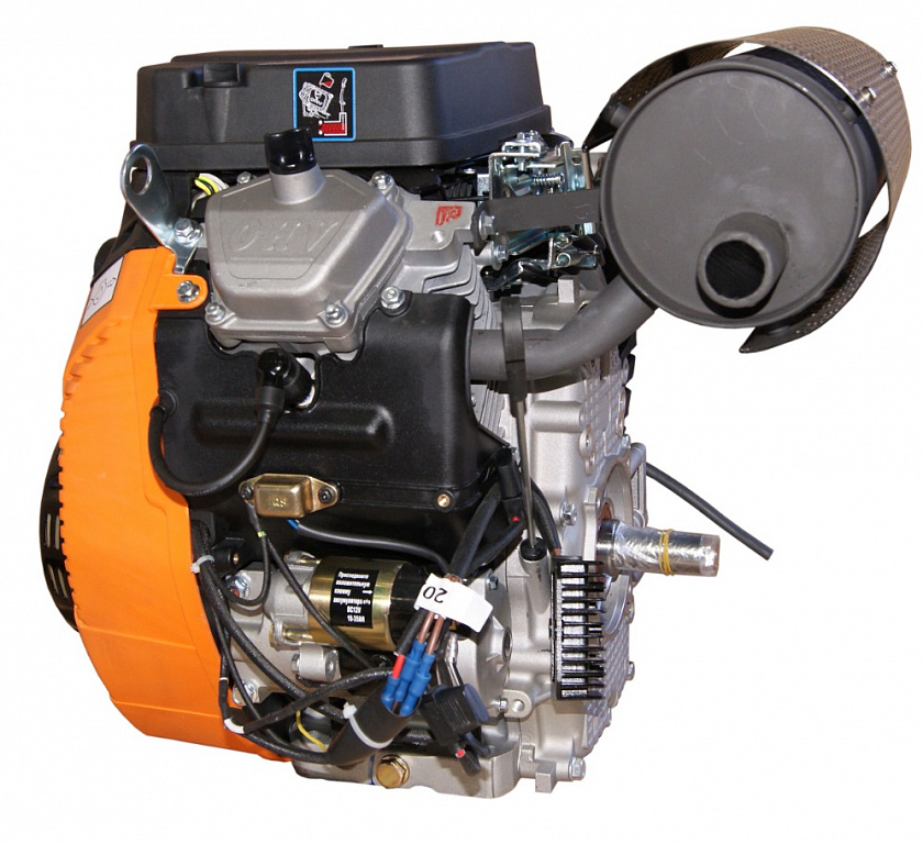Бензиновый двигатель Lifan 2V80F-A 20A (29 л.с., вал 25 мм), с электростартером, катушка 20 А 12В