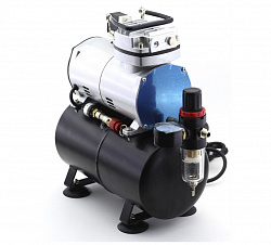 Компрессор JAS 1208 для аэрографа в комплекте со шлангом 1,8 м., 2 режима, c ресивером   