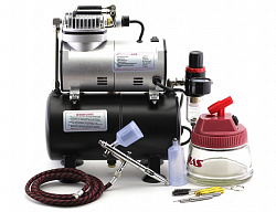 Аэрограф с компрессором, набор для аэрографии IZOJET 130-1185 (6 предметов: 130, 1185, 1401, 1601, 1390, 1636)   