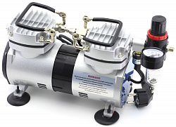 Компрессор JAS 1205 для аэрографа в комплекте со шлангом 1,8 м., 2 цилиндра, без ресивера   