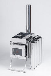 Печь-камин для палатки туристическая ИНВЕНТ (М), стационарные экраны    