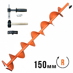 Шнек "Тонар" MOTOSHTORM 150 мм с адаптером, ледобур под шуруповерт, правого вращения   