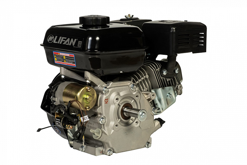 Бензиновый двигатель Lifan 168F-2D 7A (6.5 л.с., вал 20 мм) с электростартером, катушка 7 А 12В