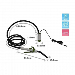 Насос электрический Dukshin 12 / 220 В (вольт) погружной  для перекачки топлива, с заправочным пистолетом (DEP-1603-12V)   